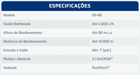 especificações bomba ds 80